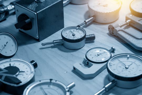 Various mechanical gauges and measuring instruments